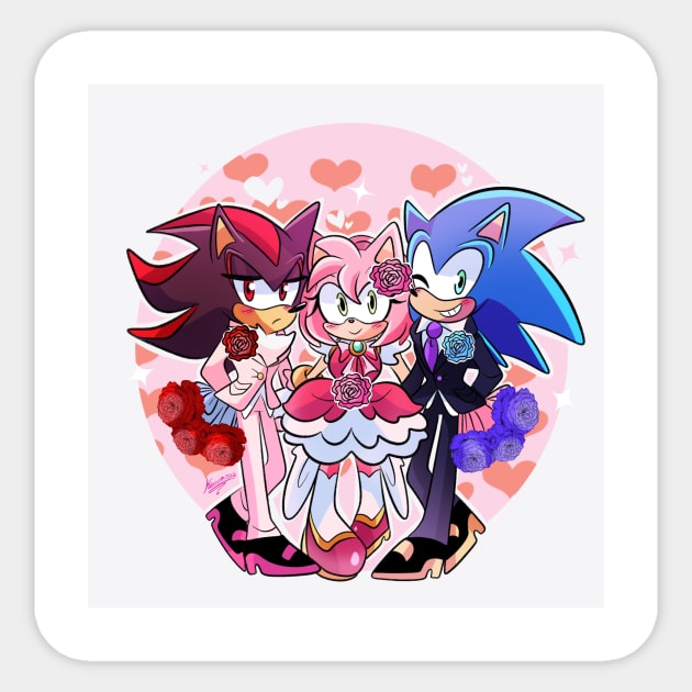 Shadow x amy x sonic Sticker by Klaudiapasqui 96